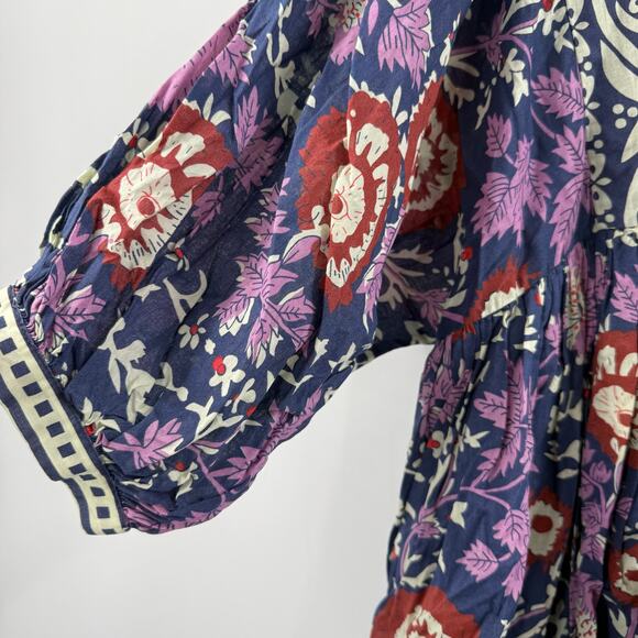 Natural Life Dress Size Medium Abbie Tunic Mini 100% Cotton Boho Floral Swing - Picture 11 of 15
